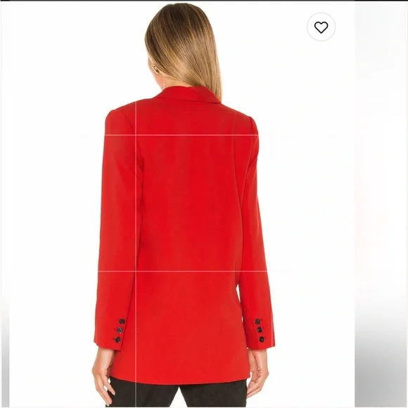 💥Clearance!!💥 NWOT L’Academie The Fleur Blazer from Revolve small Scarlet Red - Picture 3 of 12